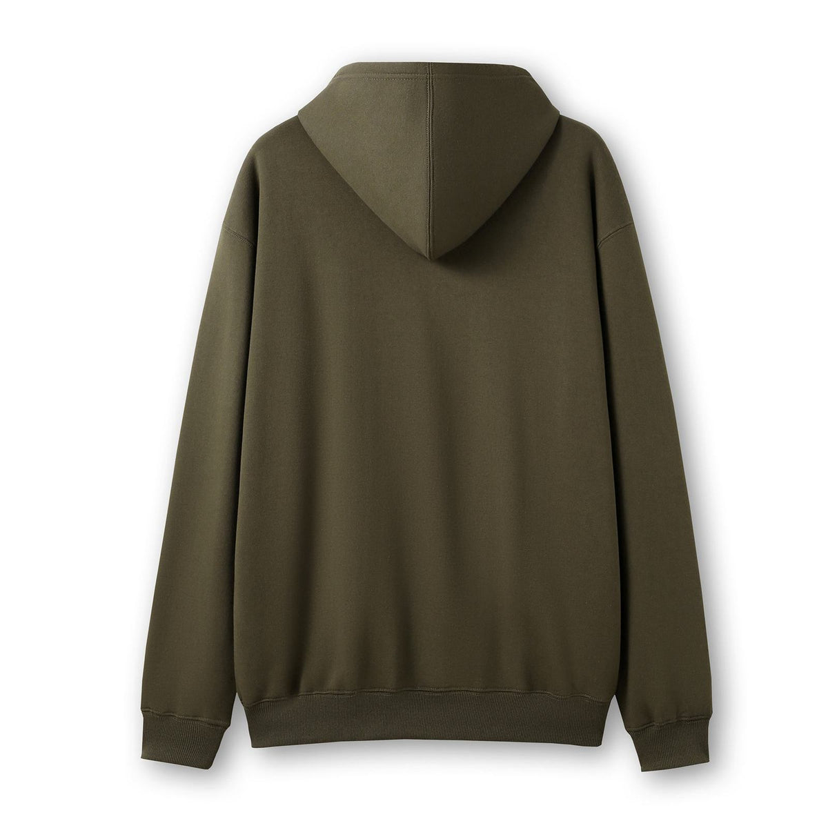 Mens Zip Hoodies with Pocket - Khaki - Back