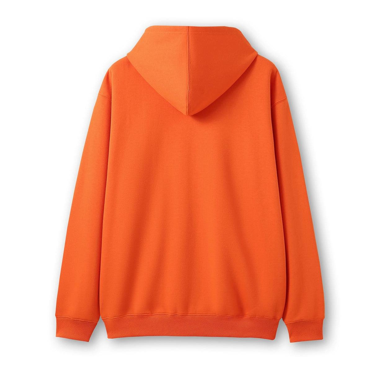 Mens Zip Hoodies with Pocket - Orange - Back