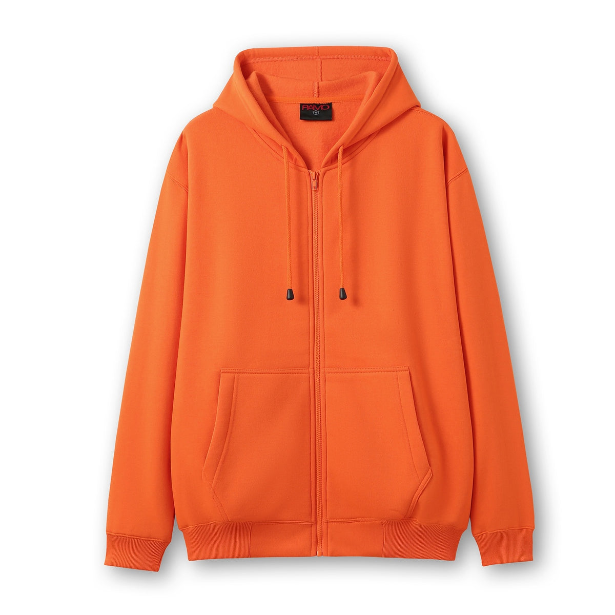 Mens Zip Hoodies with Pocket - Orange - Front