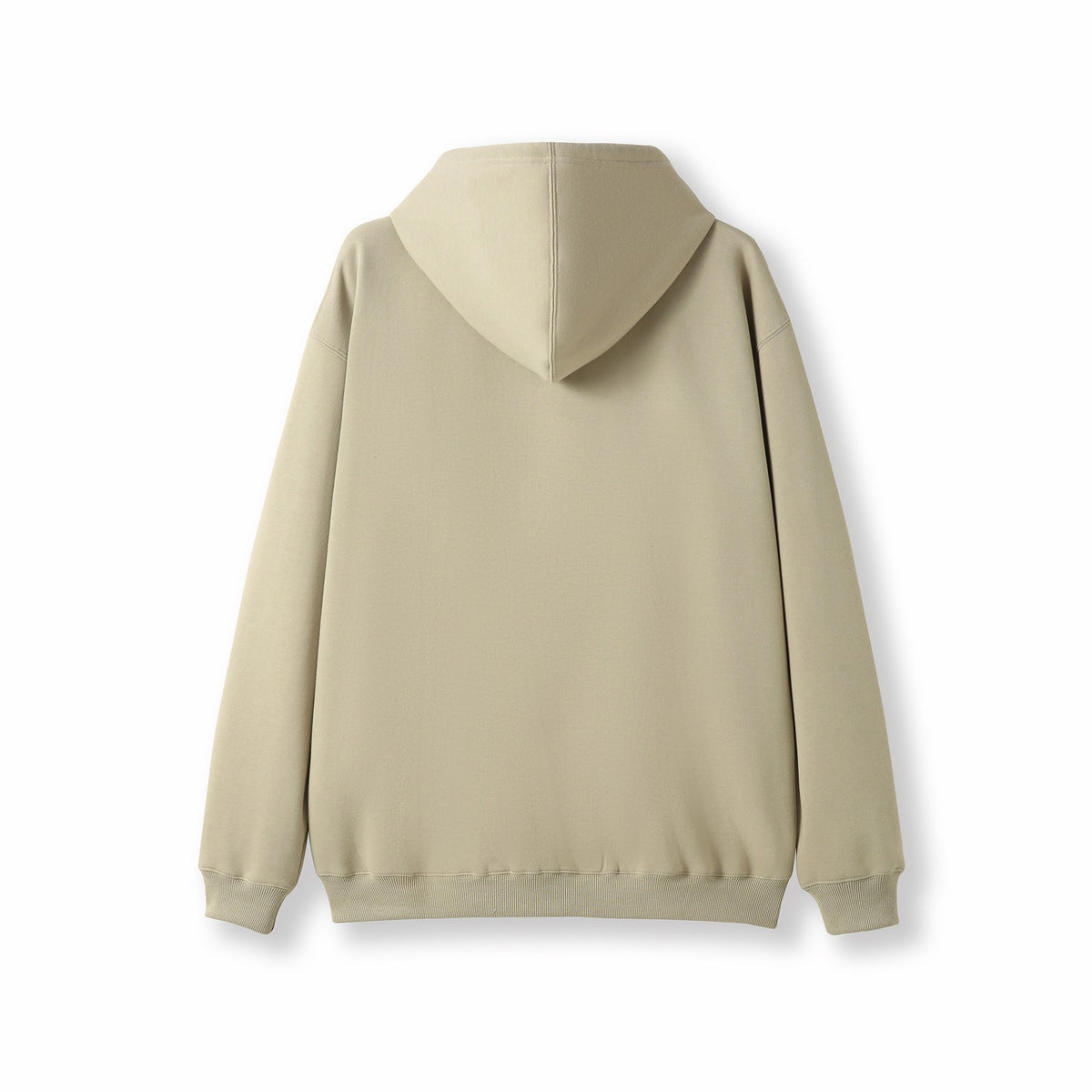 Mens Zip Hoodies with Pocket - Sand - Back