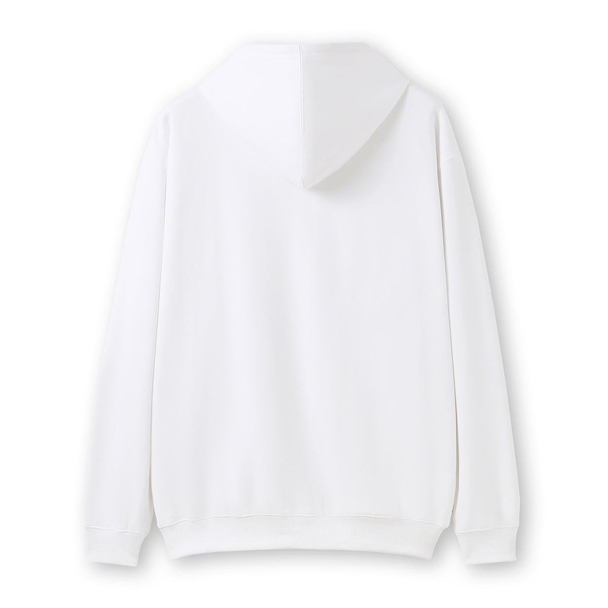 Mens Zip Hoodies with Pocket - White - Back