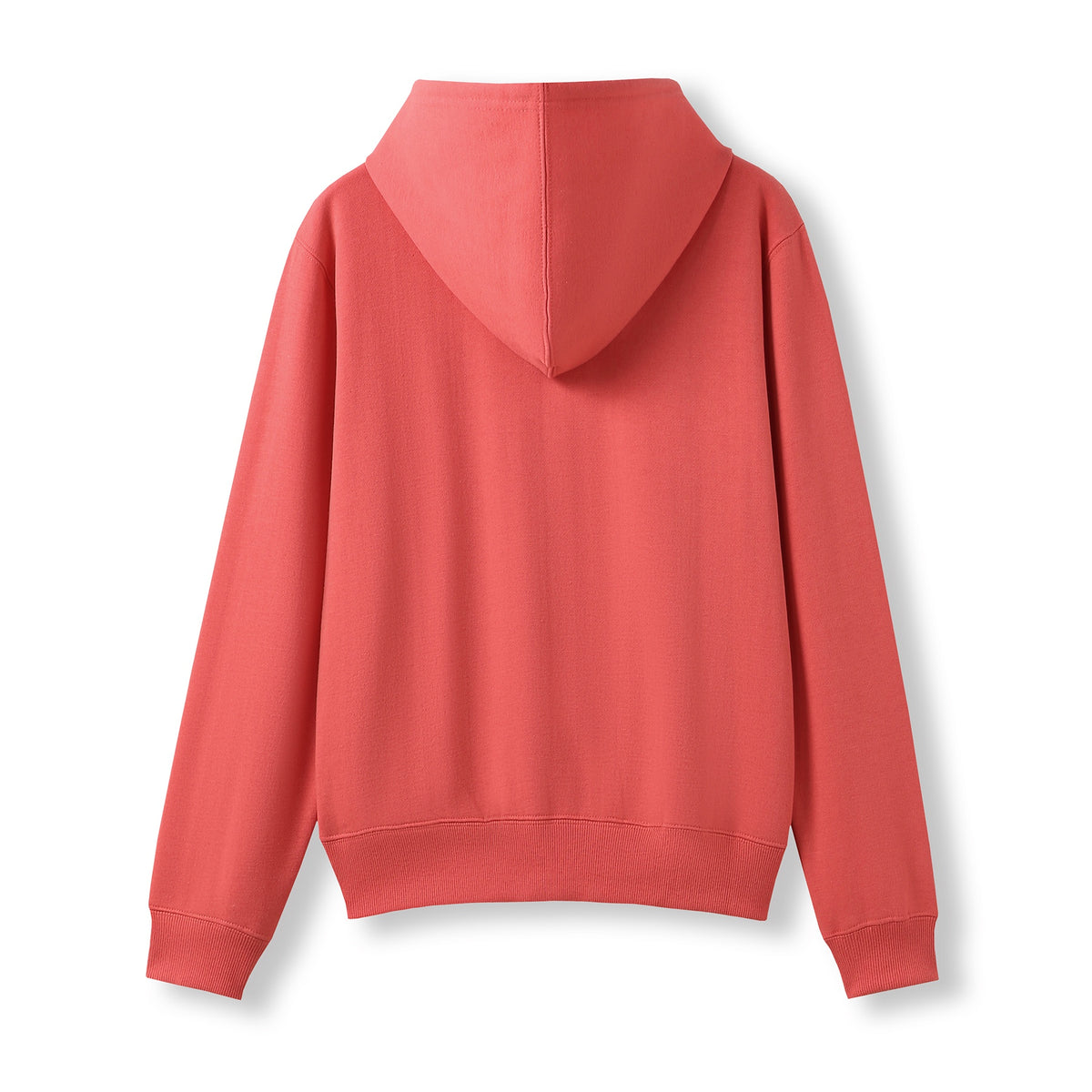 Womens/Juniors Zipper Hoodies with Pocket - Coral Red - Back