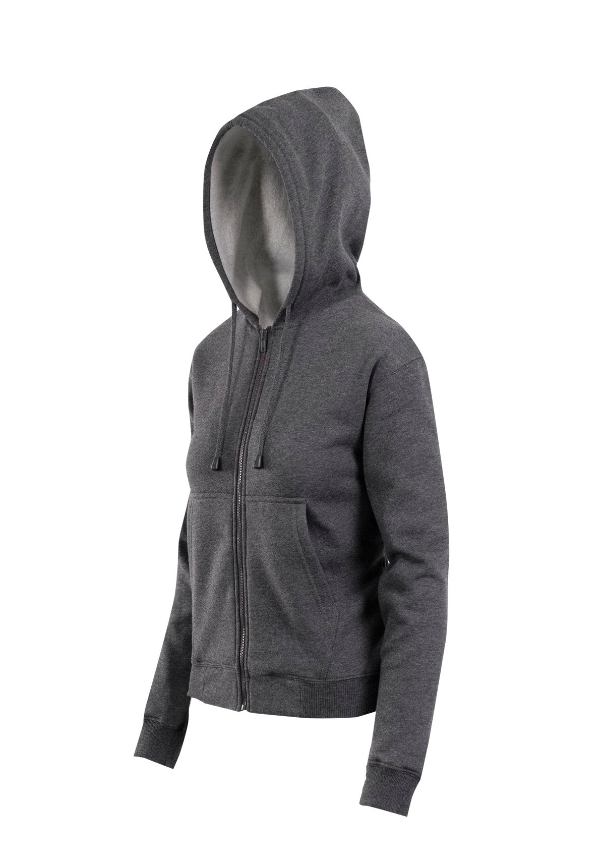 Womens/Juniors Zipper Hoodies with Pocket - Dark Marl - Side