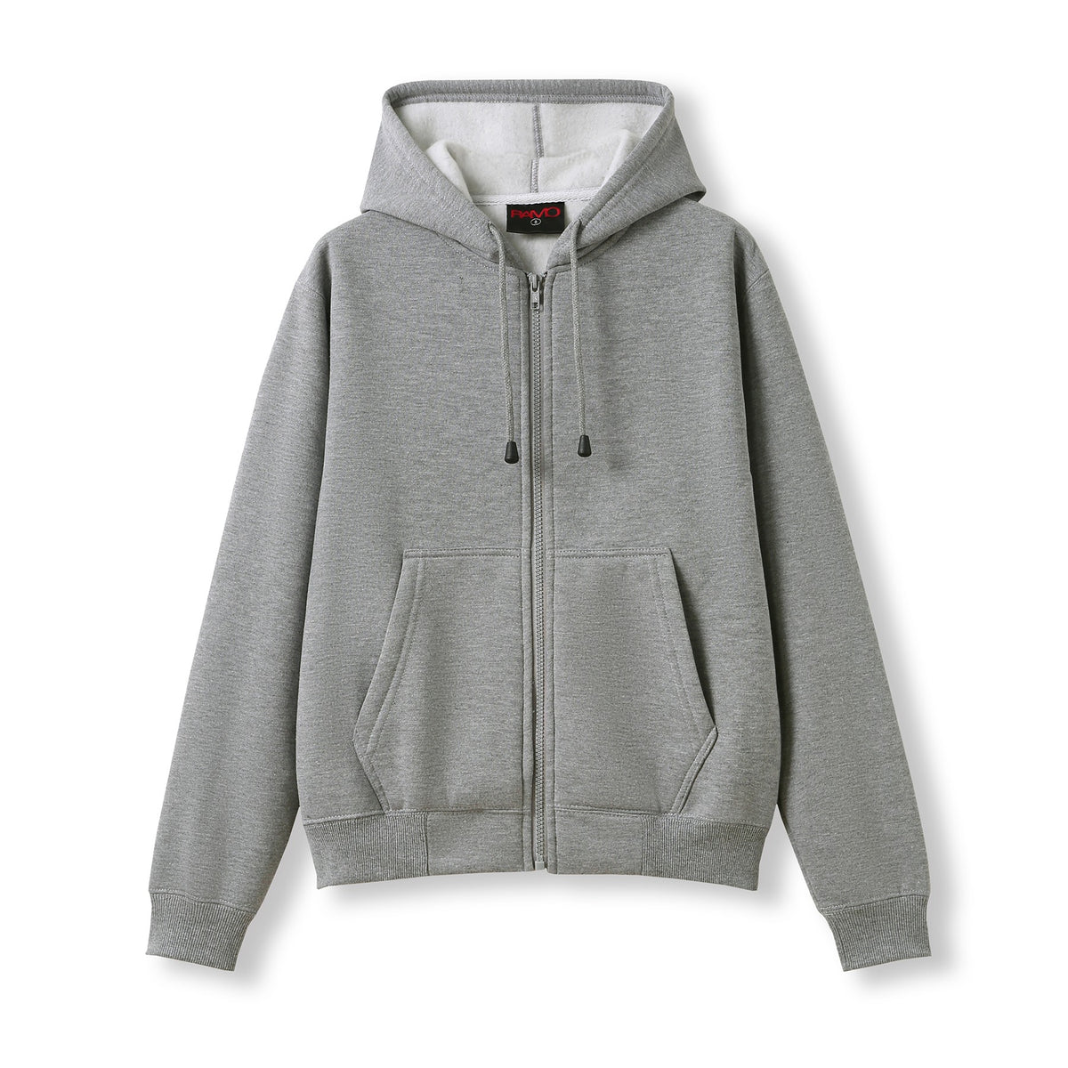 Womens/Juniors Zipper Hoodies with Pocket - Grey Marl - Front
