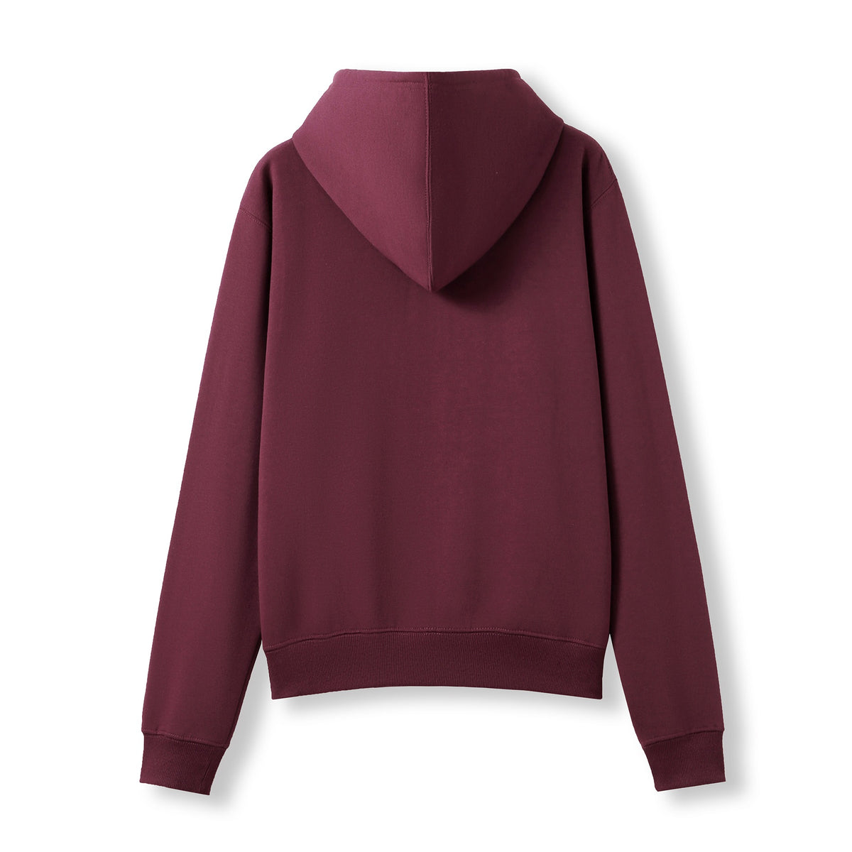 Womens/Juniors Zipper Hoodies with Pocket - Maroon - Back