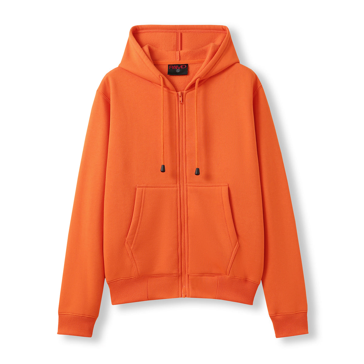 Womens/Juniors Zipper Hoodies with Pocket - Orange - Front