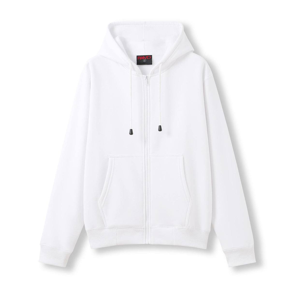 Womens/Juniors Zipper Hoodies with Pocket - White - Front