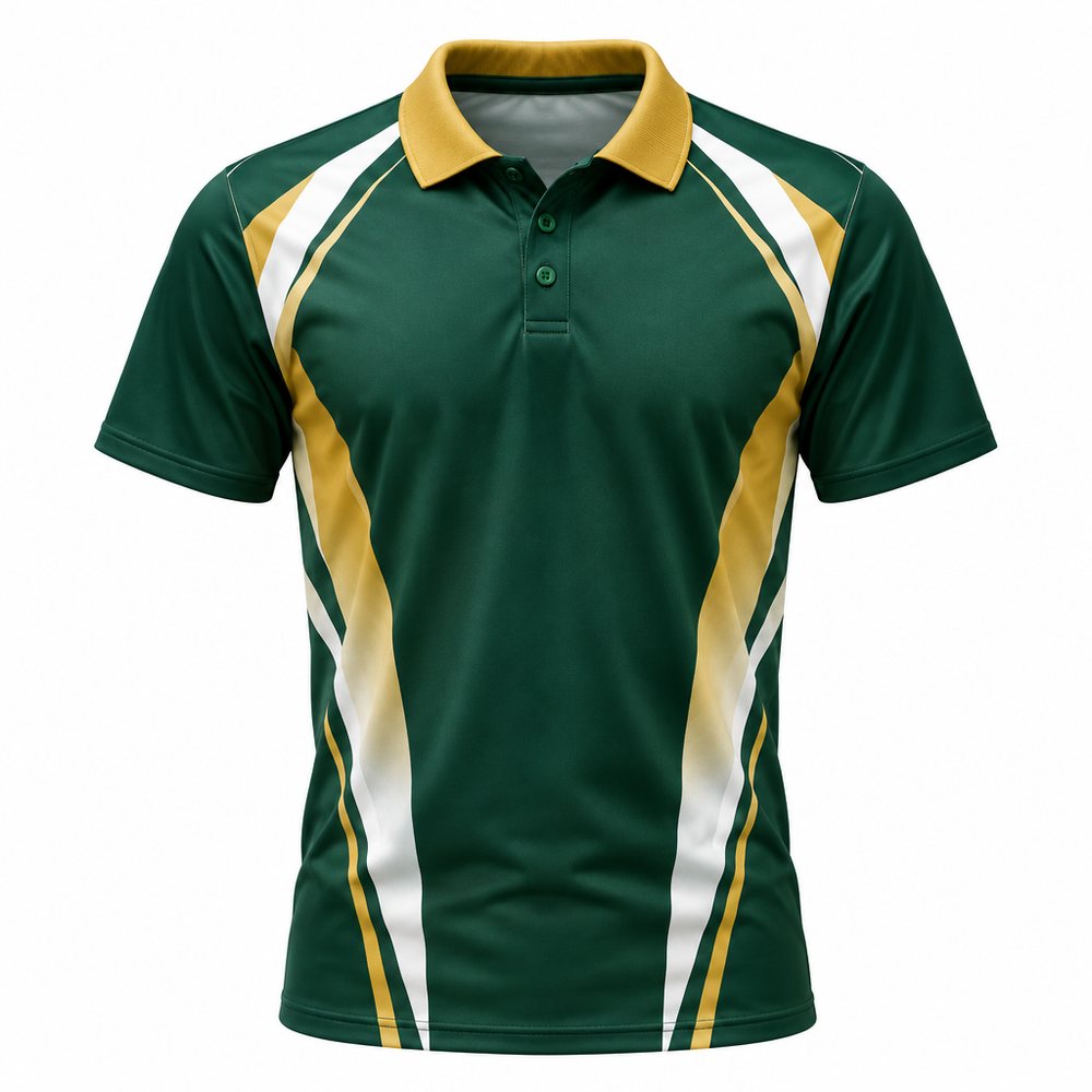 Custom sublimated cricket polo mock-up